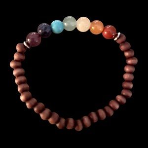 Chakra Gemstone and Wood Bracelet